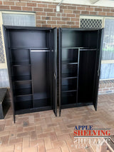 2-Door Storage Cabinet Cupboard With A Hanging Section (Steel)