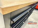 55'' 10-Drawer Steel Toolbox Trolley With Timber Top