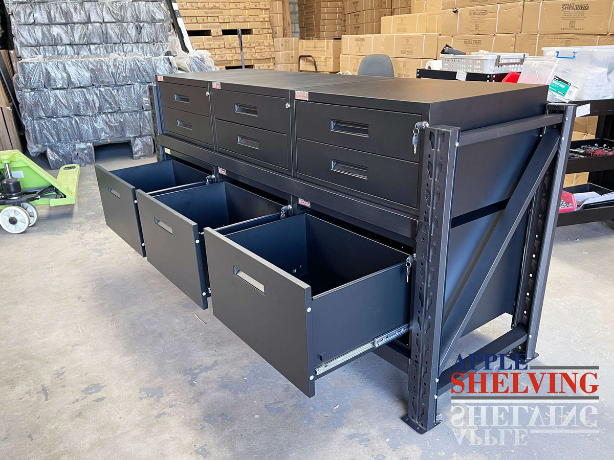 Lockable Single Steel Drawer Unit – Fits 2m Modular Workbench, 53cm ...