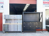 2m(L) 9-Drawer Steel Pegboard Workbench