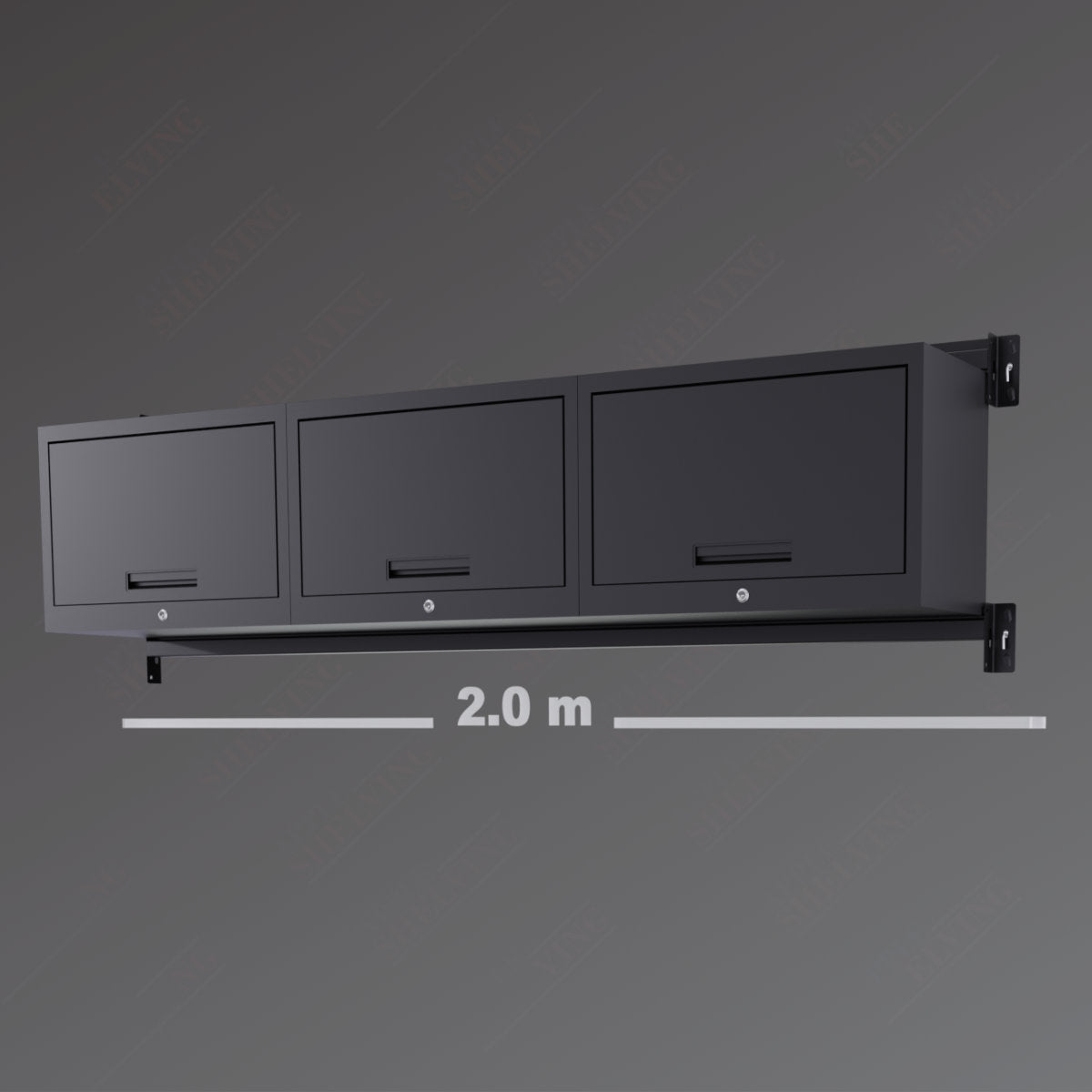 2-Shelf Lockable Upper Cabinet – Fits Heavy-Duty Shelving, 61cm Steel ...