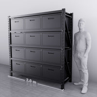 2m(L) 12-Drawer Steel Storage Unit