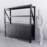 9-Drawer Steel Shelving (CAN ADD MDF TOP & WHEELS)