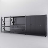 9-Drawer Pegboard Workbench w 2 Cabinets & 1.5m/2m Shelving