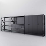 9-Drawer Pegboard Workbench w 2 Cabinets & 1.5m/2m Shelving