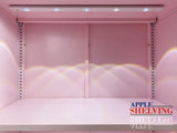 Pink / Purple Fluted Glass Steel Storage Cabinet & Lights