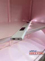 Pink / Purple Fluted Glass Steel Storage Cabinet & Lights
