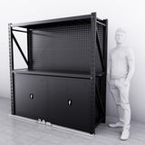 2m(L) Cabinets Steel Pegboard Workbench
