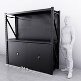 2m(L) Cabinets Steel Pegboard Workbench