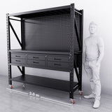 2m(L) 6-Drawer Steel Pegboard Workbench