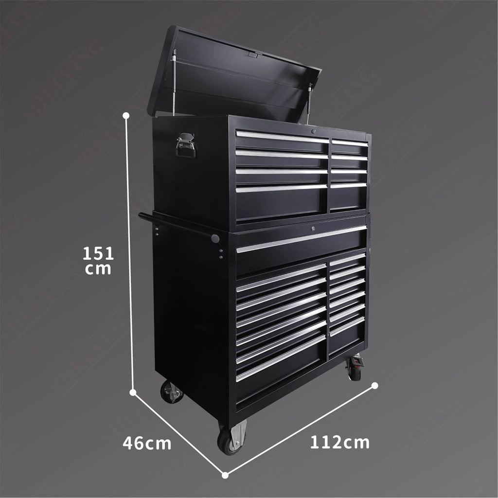 42'' 21-Drawer Steel Roller Toolbox Combo – Lockable & Heavy-Duty ...