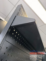 Single-Sided Steel Pegboard Display Stand with Shelves