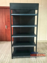 Black Pegboard Steel Retail Shelving
