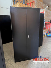 【Minor Scratches】Steel Lockable 2-Door Pegboard-Shelf Storage Cabinet