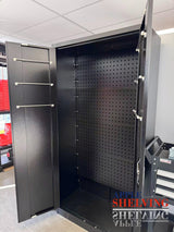 2-Door Pegboard-Shelf Storage Lockable Cupboard (4-shelf)
