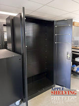 2-Door Pegboard-Shelf Storage Lockable Cupboard (4-shelf)