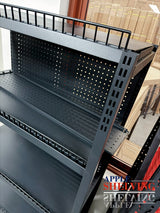 Black Pegboard Steel Retail Shelving