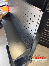 Single-Sided Steel Pegboard Display Stand with Shelves