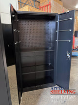 【Minor Scratches】Steel Lockable 2-Door Pegboard-Shelf Storage Cabinet