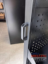 Single-Sided Steel Pegboard Display Stand with Shelves