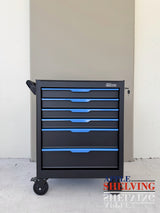 27'' 6-Drawer Peg Holes Roller Cabinet Toolbox With Caster Wheels