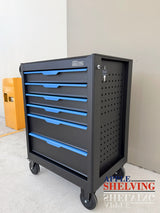 27'' 6-Drawer Peg Holes Roller Cabinet Toolbox With Caster Wheels