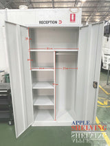 2-Door Storage Cabinet Cupboard With A Hanging Section (Steel)