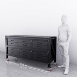 2m(L) 12-Drawer Steel Workbench