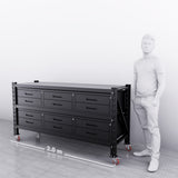 2m(L) 12-Drawer Steel Workbench