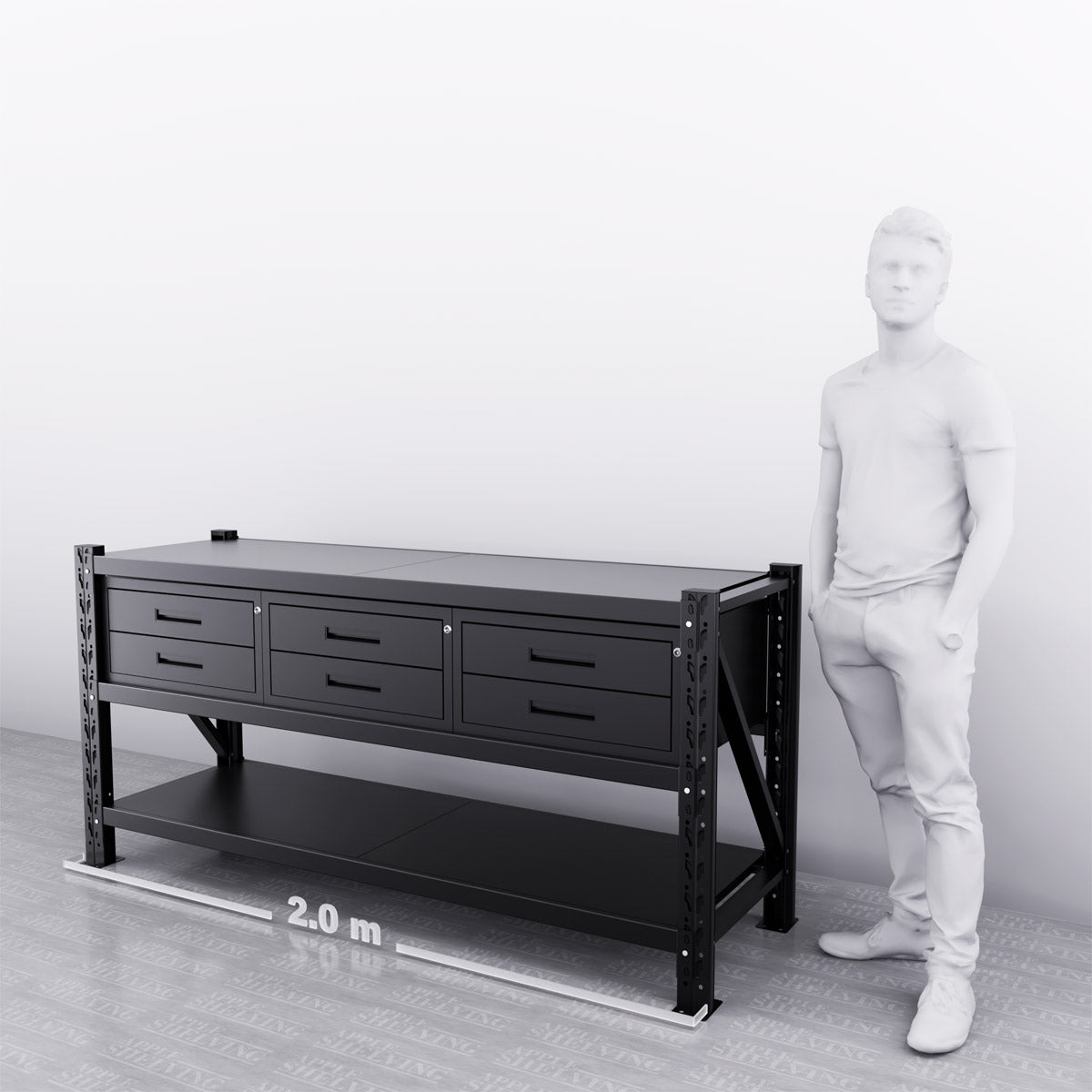 2m Steel Workbench with 6 Drawers – Heavy-Duty, Modular Storage for ...