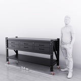 2m(L) 6-Drawer Steel Workbench