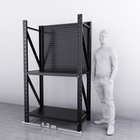 1.2m(W) 2-Shelf Workbench With 1-2 Pegboards Set