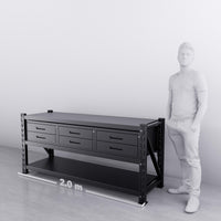 2m(L) 6-Drawer Steel Workbench