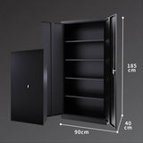 2-Door Heavy-Duty Storage Lockable Cupboard (4-shelf)