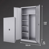 2-Door Storage Cabinet Cupboard With A Hanging Section (Steel)