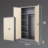 2-Door Storage Cabinet Cupboard With A Hanging Section (Steel)