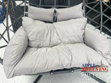 Double Hanging Egg Chair with Stand | Outdoor PE Rattan Swing Chair