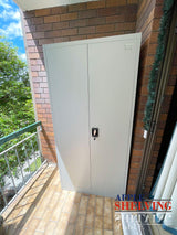 2-Door Storage Cabinet Cupboard With A Hanging Section (Steel)