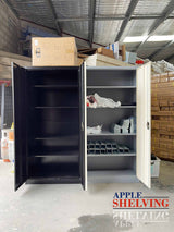 2-Door Storage Cabinet Lockable Cupboard (Steel)