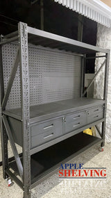 2m(L) 6-Drawer Steel Pegboard Workbench