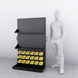 Single-Sided Steel 2-Pegboard & 1-Louvre Panel Stand