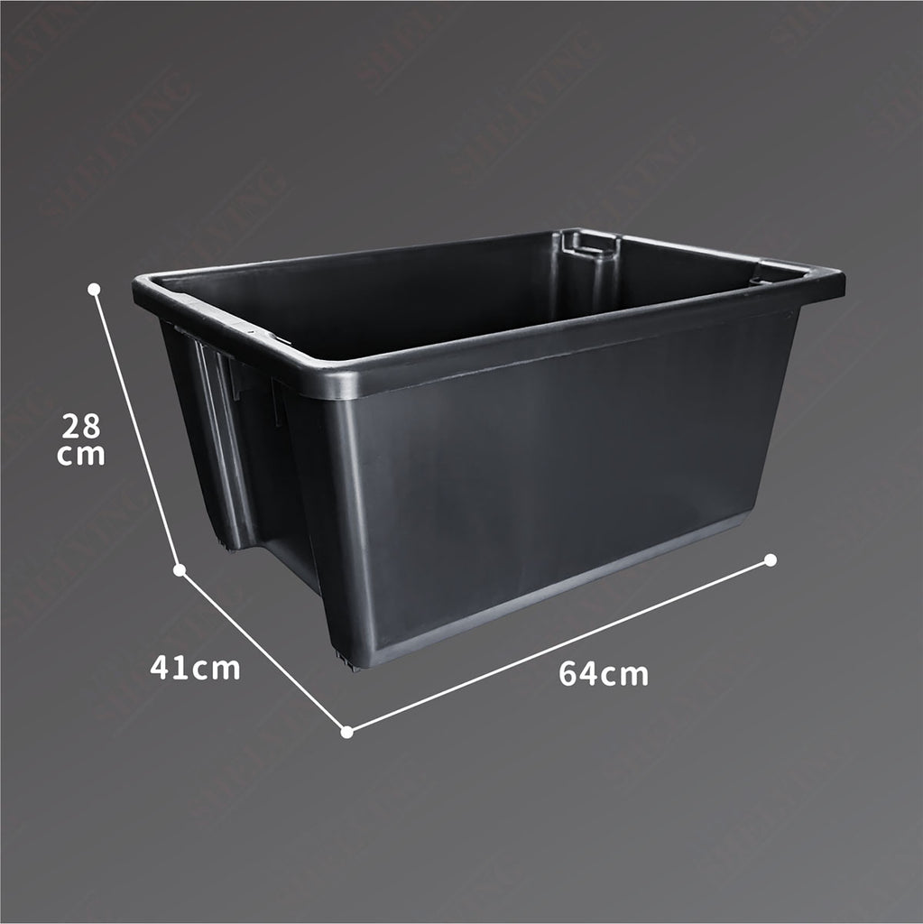 Heavy-Duty Black Storage Plastic Containers – Stackable 30L / 52L / 70L ...