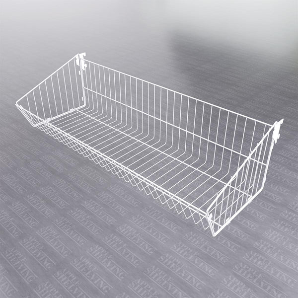 Wire Basket for White Gondola Shelving