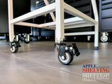 2 Step Steel Ladder 100kg White With Wheels