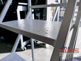 3 Step Steel Ladder 100kg White With Wheels