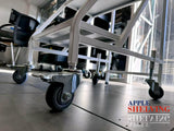 3 Step Steel Ladder 100kg White With Wheels