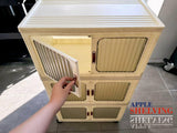 3-Tier Stackable Plastic Storage Cabinet with Wheels
