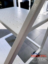 2 Step Steel Ladder 100kg White With Wheels