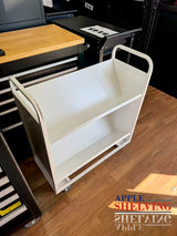 2-Tier Steel Book Cart V-Shaped Shelves With Wheels