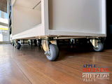 3-Tier Steel Book Cart T-Shaped Shelves With Wheels